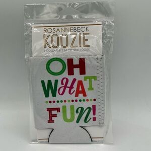 Rosannebeck Neoprene Koozie with Colorful Holiday Text NWT
